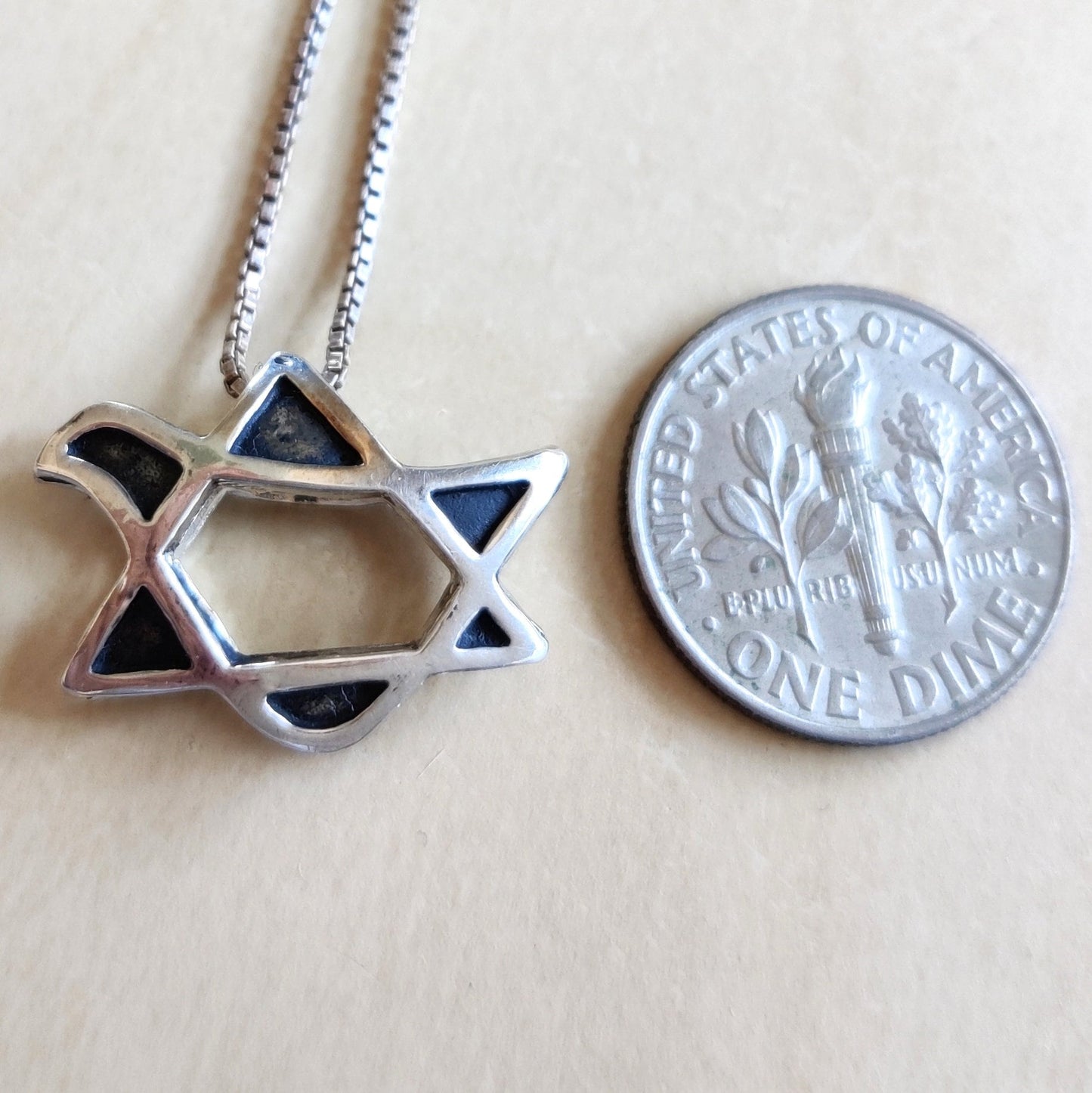 3D Sterling Silver Star of David Necklace: Peace Dove Pendant Barr Designs