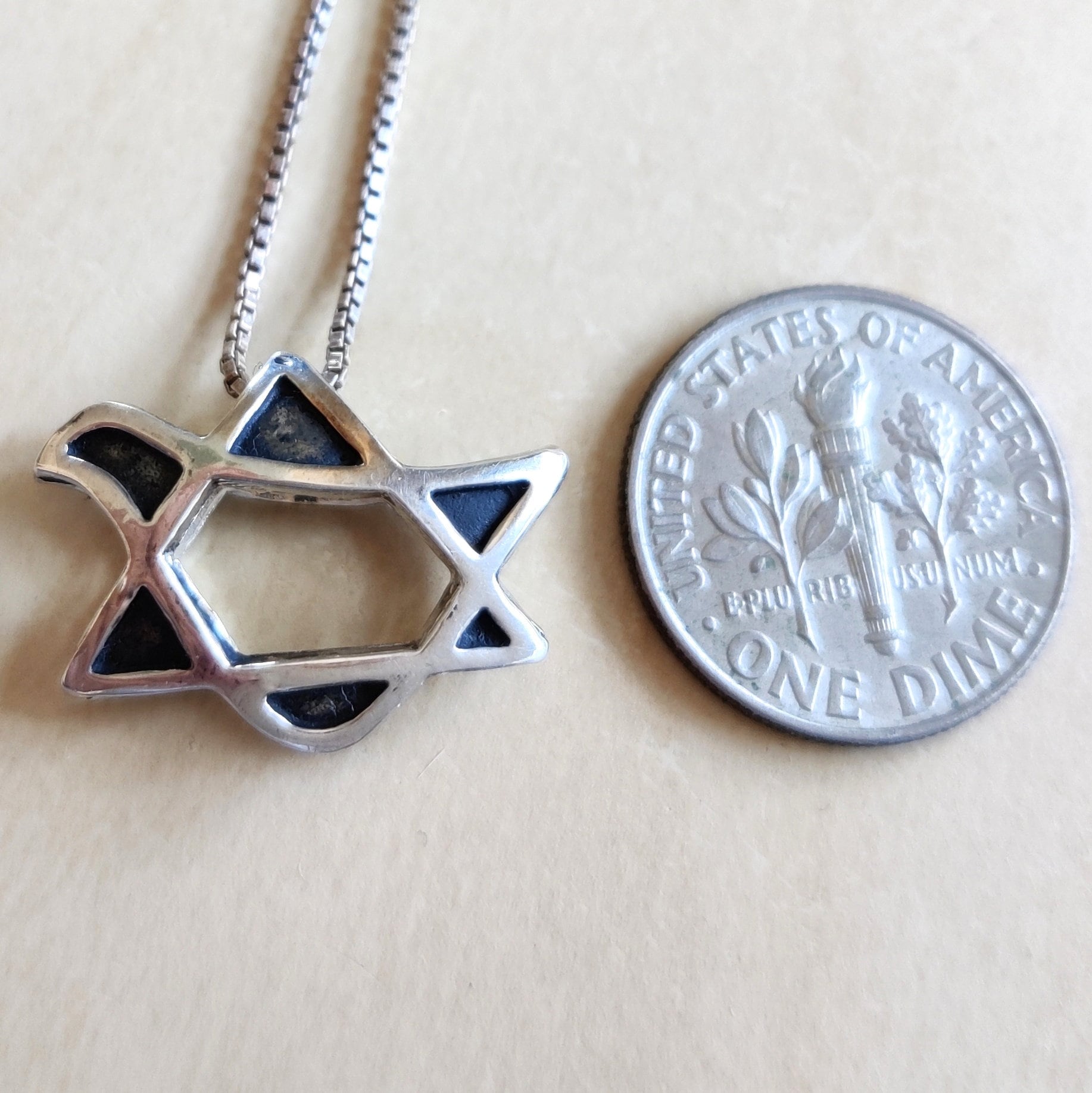 3D Sterling Silver Star of David Necklace: Peace Dove Pendant Barr Designs