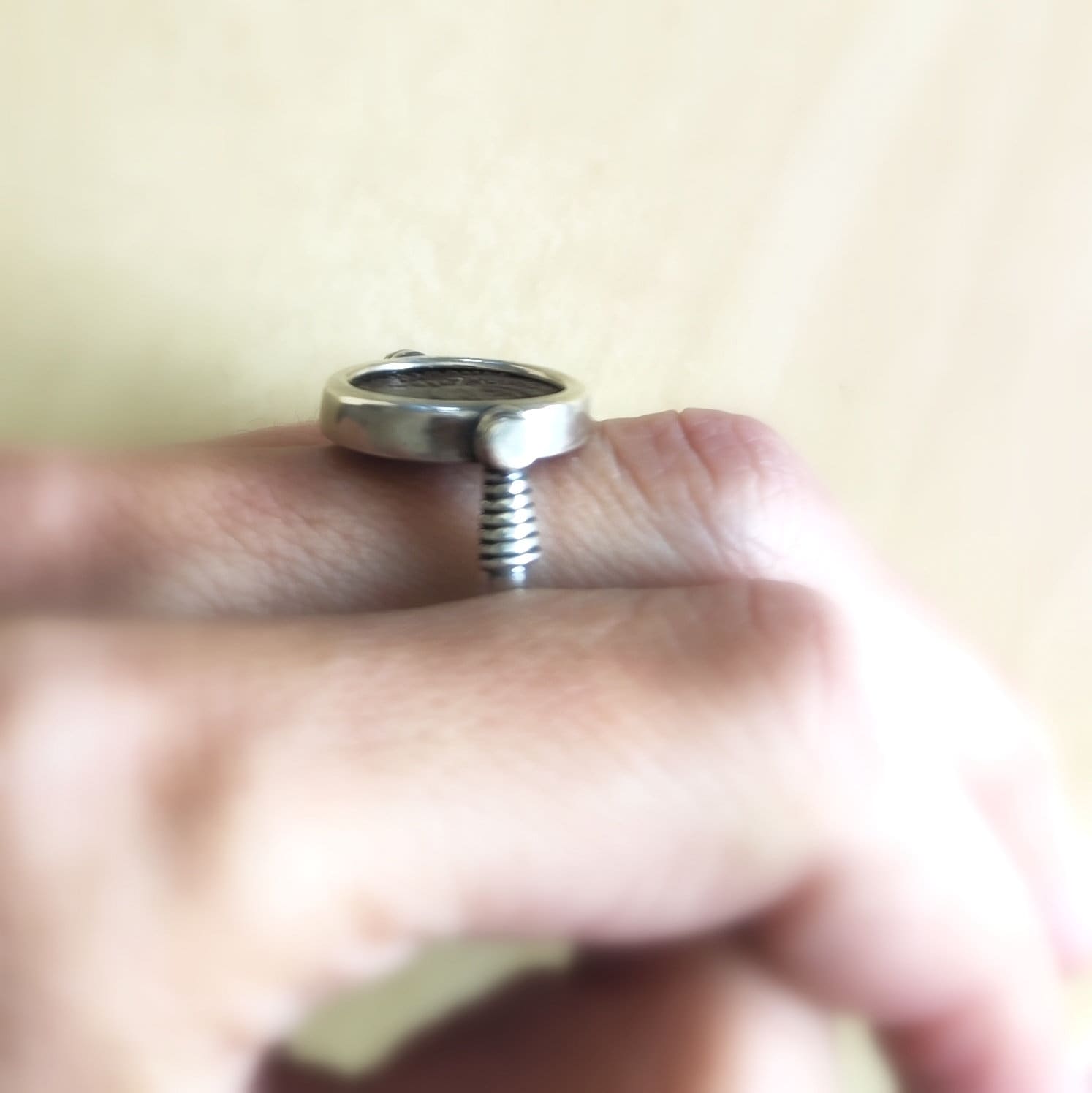 Ancient Roman Coin Sterling Silver Flip Ring: Constantine Era, Size 8 Barr Designs