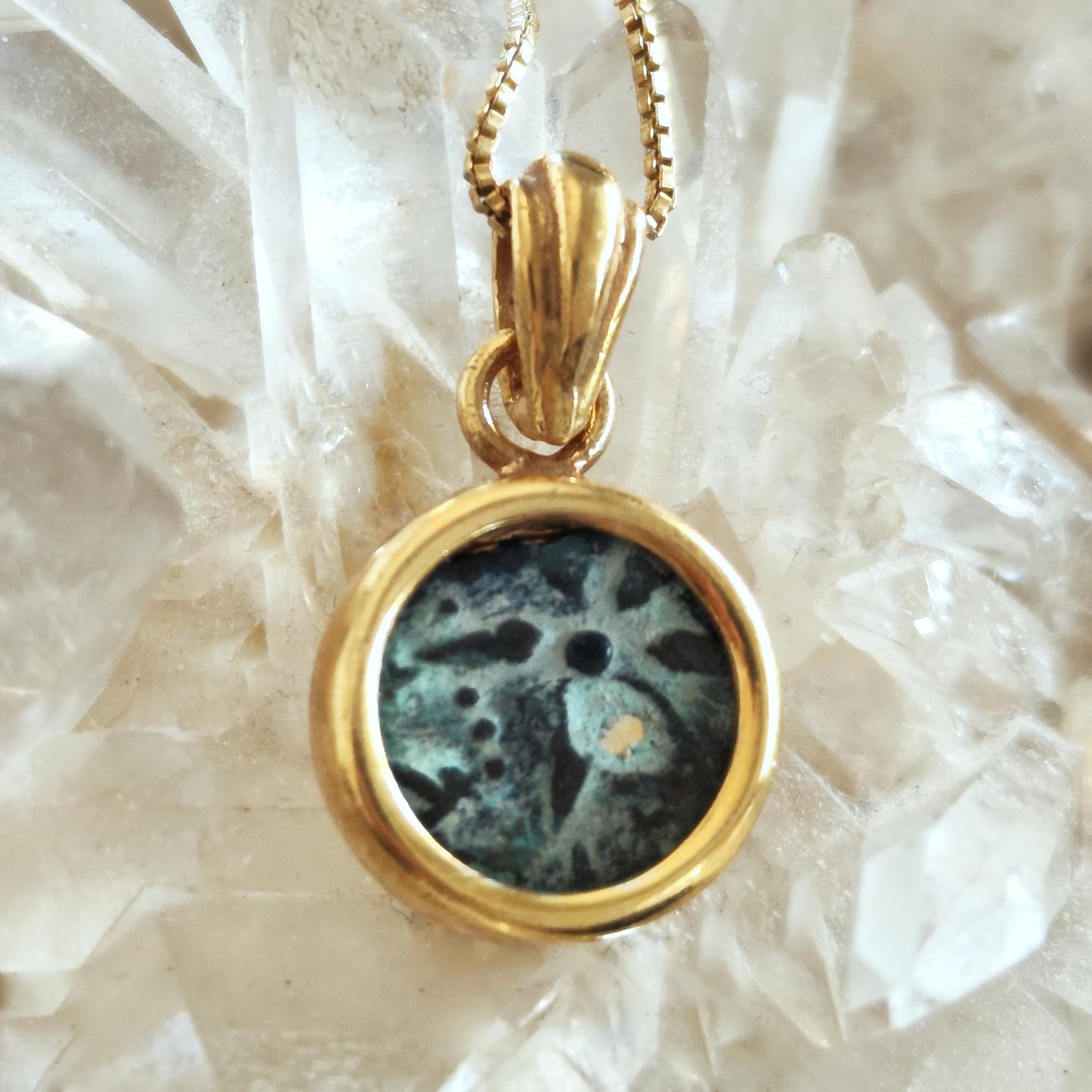 Widow's Mite Coin Necklace: Authentic Ancient Coin, 18K Gold-Plated Sterling Silver Barr Designs