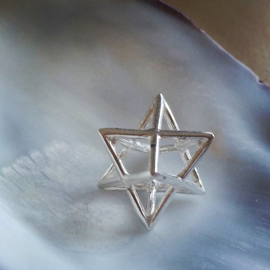 Sterling Silver Merkaba Pendant: Star Tetrahedron Necklace, Meditation Jewelry Barr Designs
