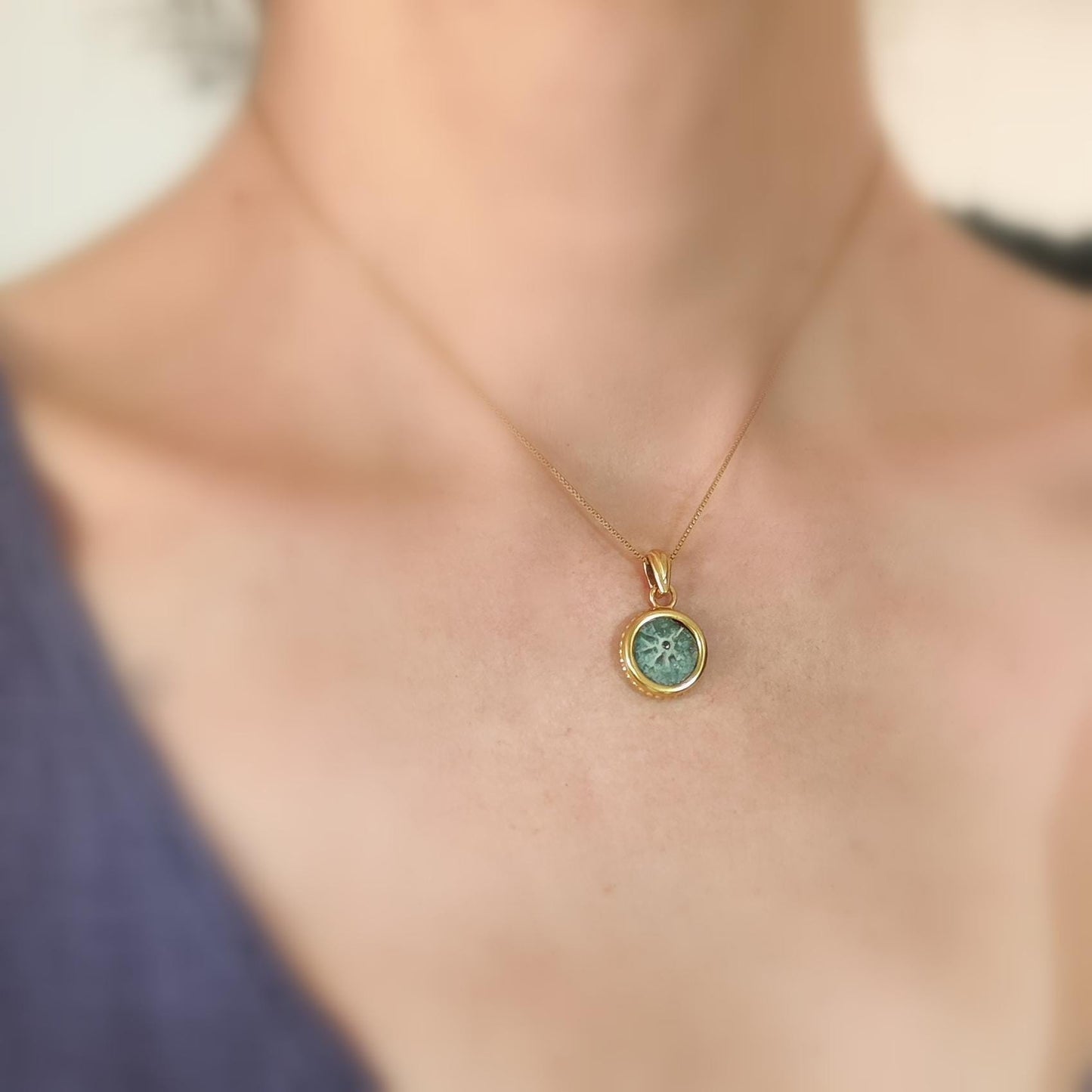Ancient Biblical Widow Mite Coin Necklace, Antique Gold Plated Pendant, Jesus Time Jewelry Barr Designs