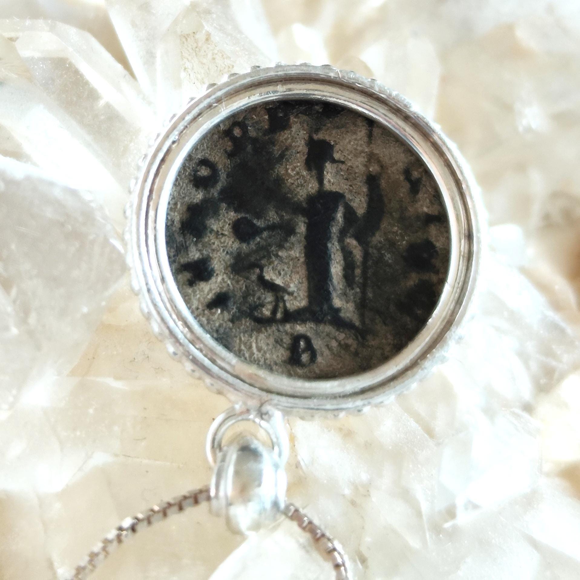 Authentic Certified Roman Emperor Claudius Gothicus Coin Necklace, Antique Silver Unisex Medallion Barr Designs