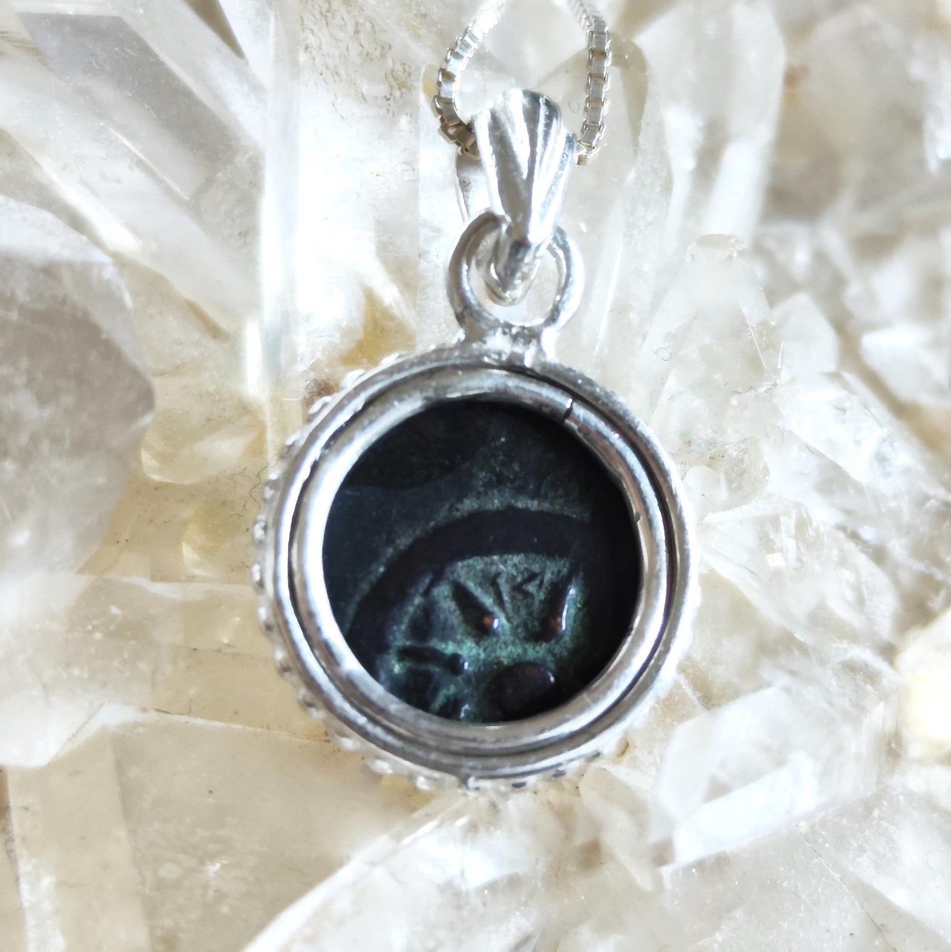 Widow's Mite Coin Pendant: Ancient Judea Bronze, Sterling Silver Charm Barr Designs