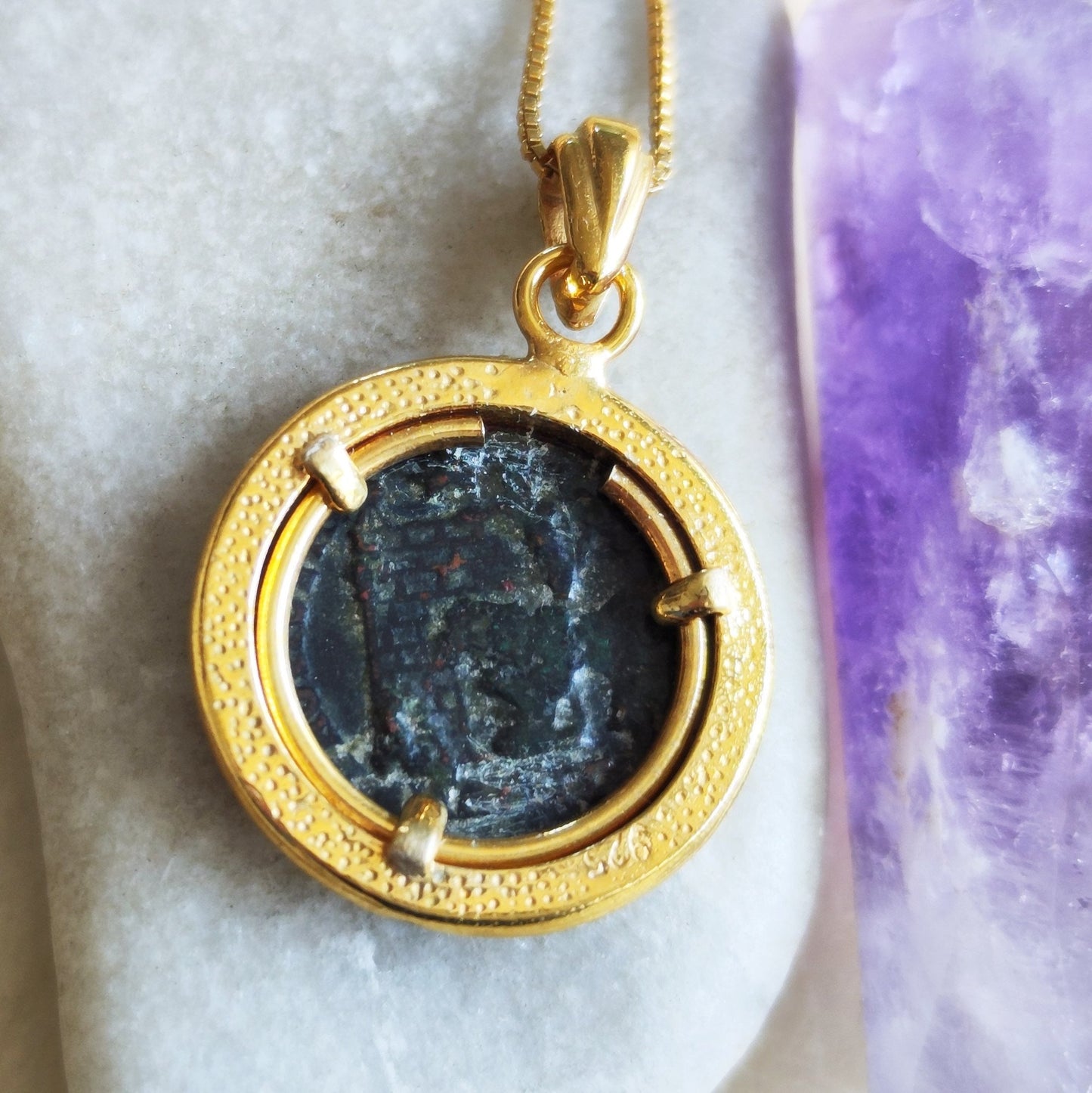 Authentic Certified Roman coin necklace, Antique Constantine the Great medallion, Emperor pendant, Vintage coin jewelry, unisex gift idea
