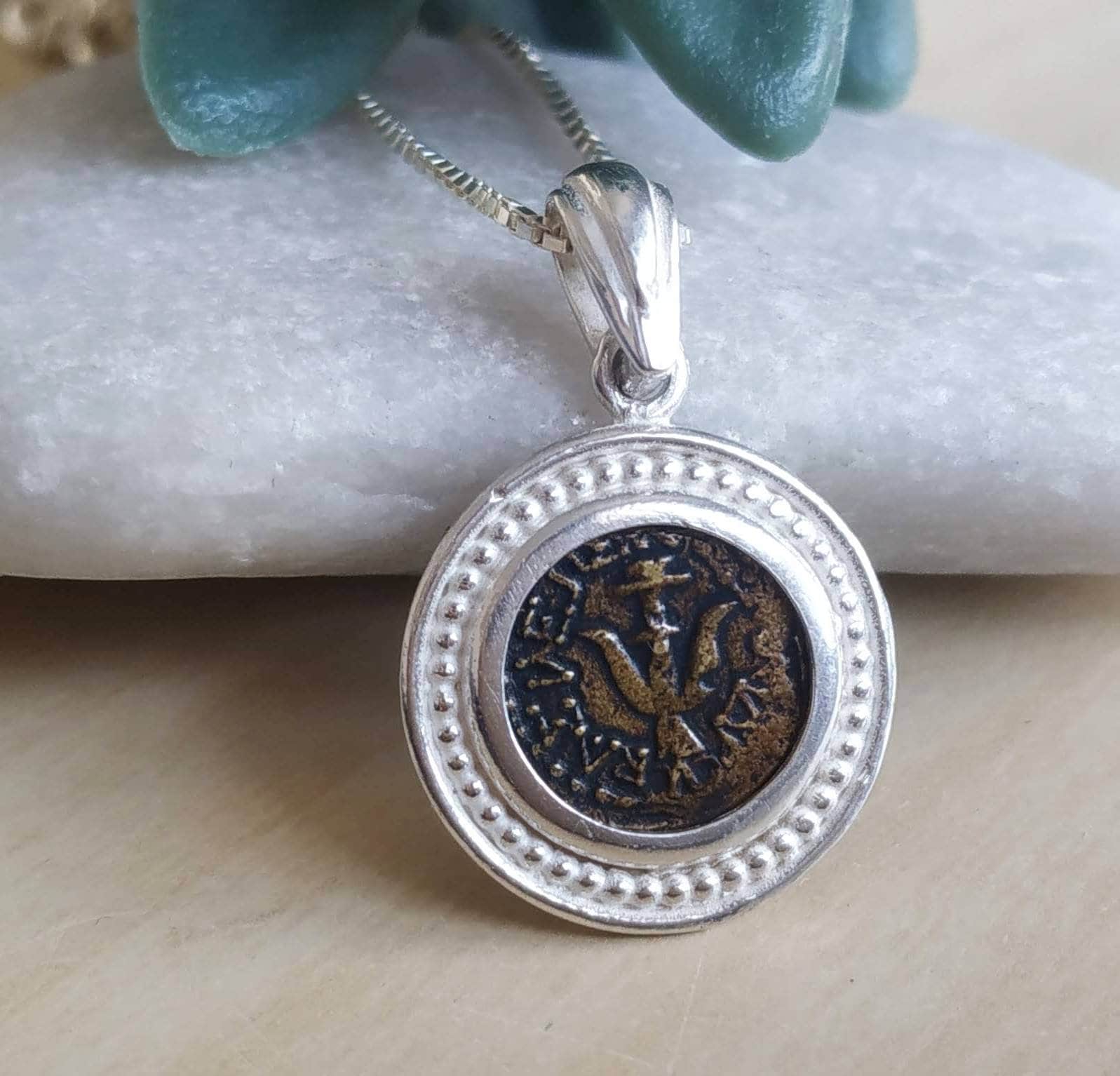 Sterling Silver Widow's Mite Coin Replica Pendant - Biblical Jewelry Barr Designs