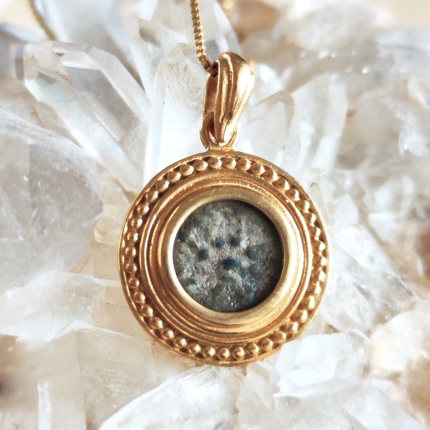Biblical Widow's Mite Coin Necklace: 18K Gold Plated Sterling Silver Pendant Barr Designs