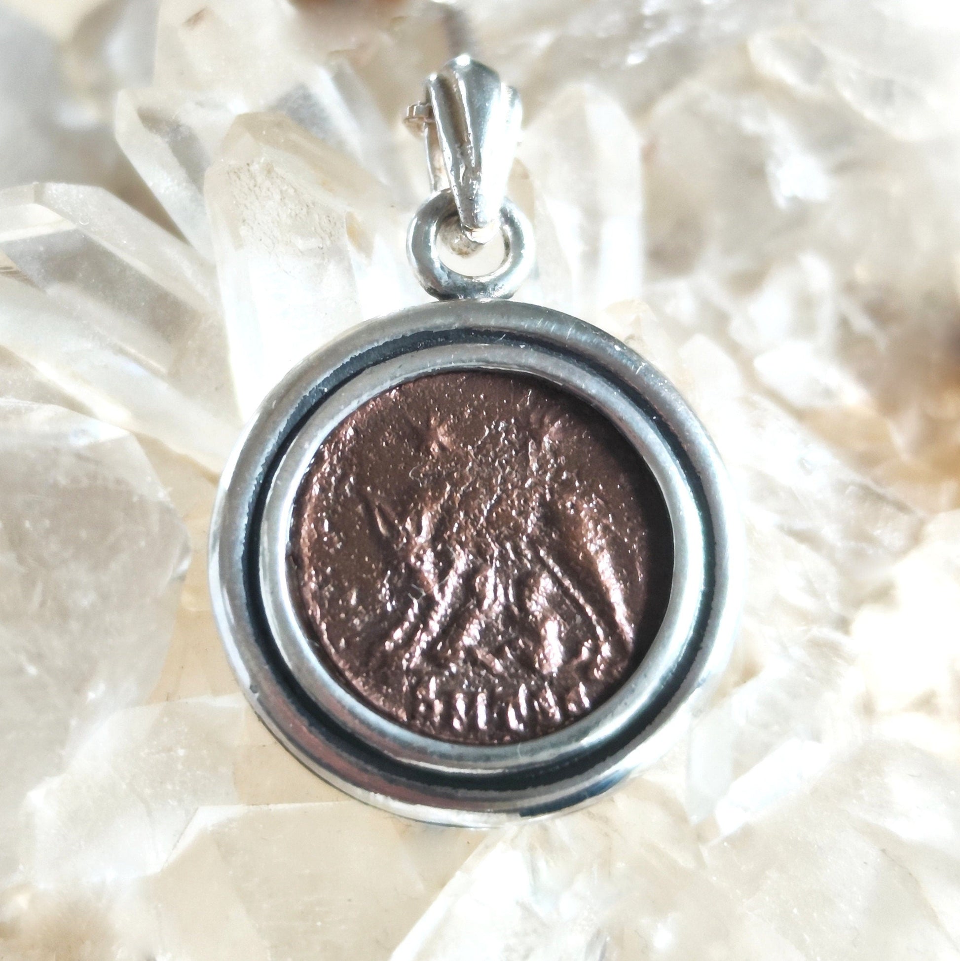 Romulus and Remus Coin Pendant: Sterling Silver Ancient Roman Necklace Barr Designs